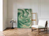 Emerald Waves: Abstract Fluid Art Print