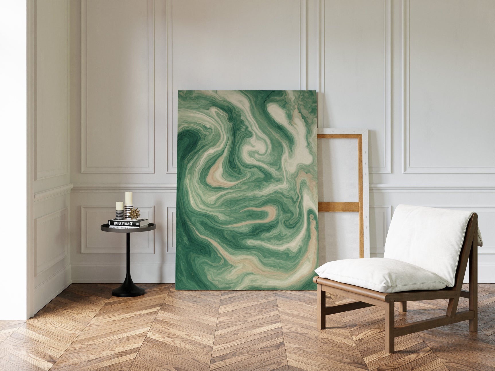 Emerald Waves: Abstract Fluid Art Print