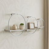 Grenada White/Silver Wood and Metal Wall Shelves (Set of 3)