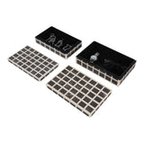 Rico Ivory/Brown Etched Squares Resin Boxes (Set of 2)