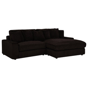 Blaine Chocolate Upholstered Reversible Chaise Sectional Sofa