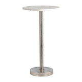 Graton Silver Metal Round Drink Table with Flat Base