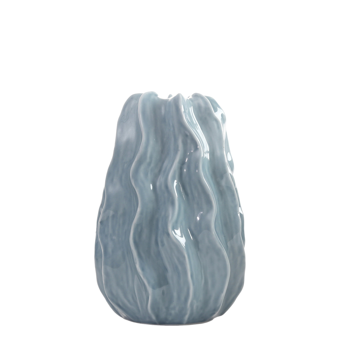 Orick Light Blue Wavy Urchin Vase