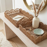 Yatesgrove Natural Petal Shape Rectangular Trays (Set of 2)