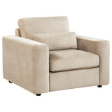 Amador Camel Chenille Upholstered Track Arm Accent Chair