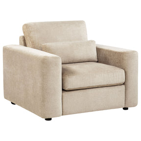 Amador Camel Chenille Upholstered Track Arm Accent Chair