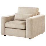 Amador Camel Chenille Upholstered Track Arm Accent Chair