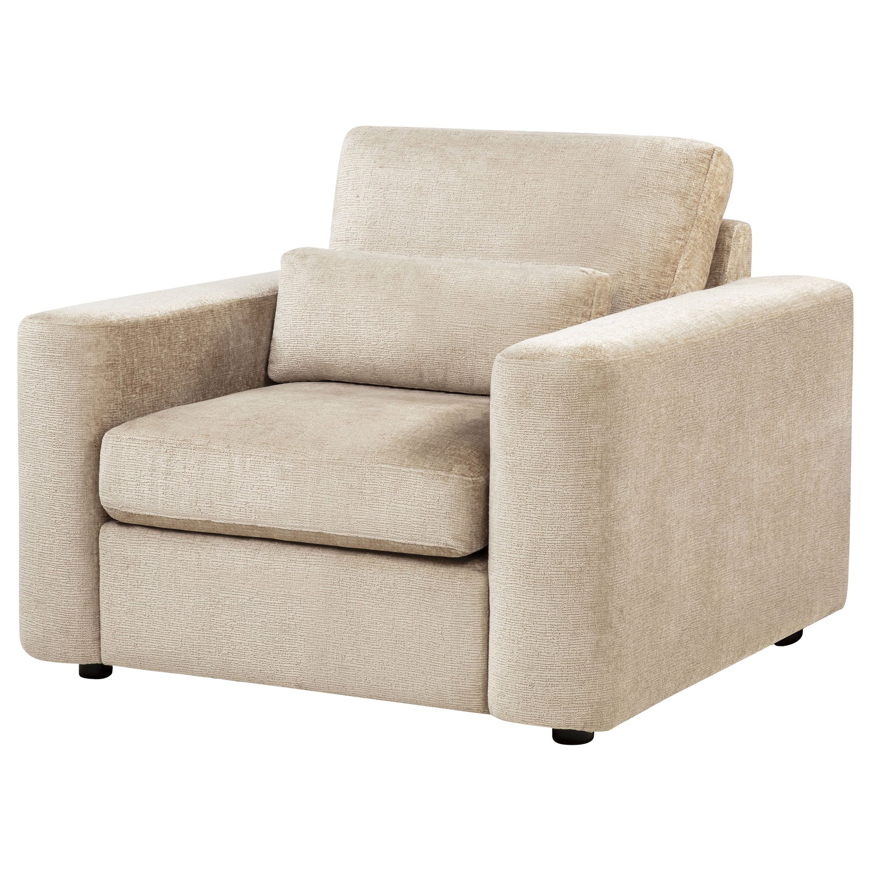 Amador Camel Chenille Upholstered Track Arm Accent Chair