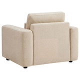 Amador Camel Chenille Upholstered Track Arm Accent Chair