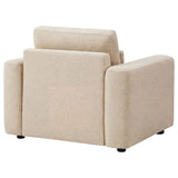 Amador Camel Chenille Upholstered Track Arm Accent Chair