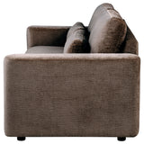 Amador Chocolate Chenille Upholstered Track Arm Sofa