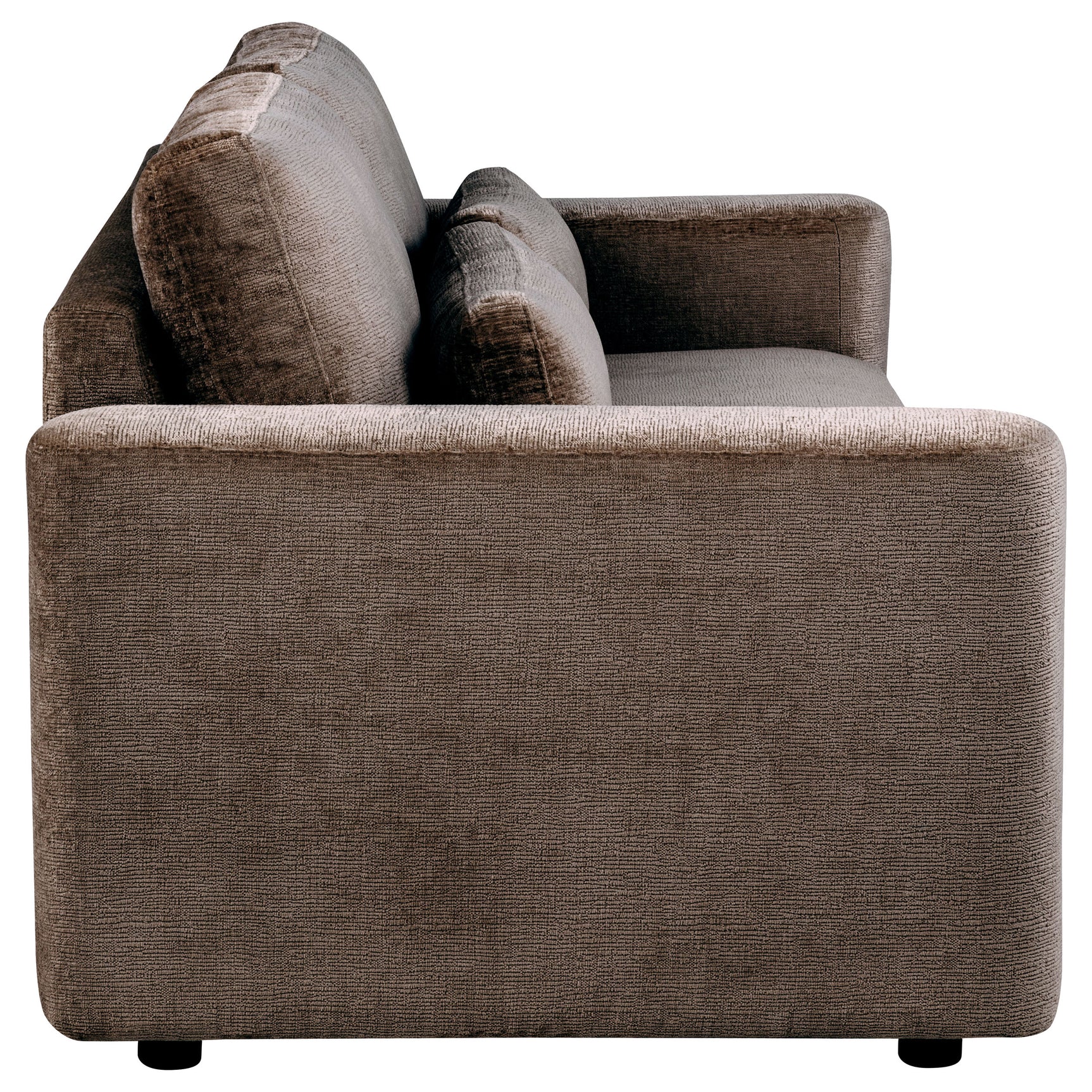 Amador Chocolate Chenille Upholstered Track Arm Sofa