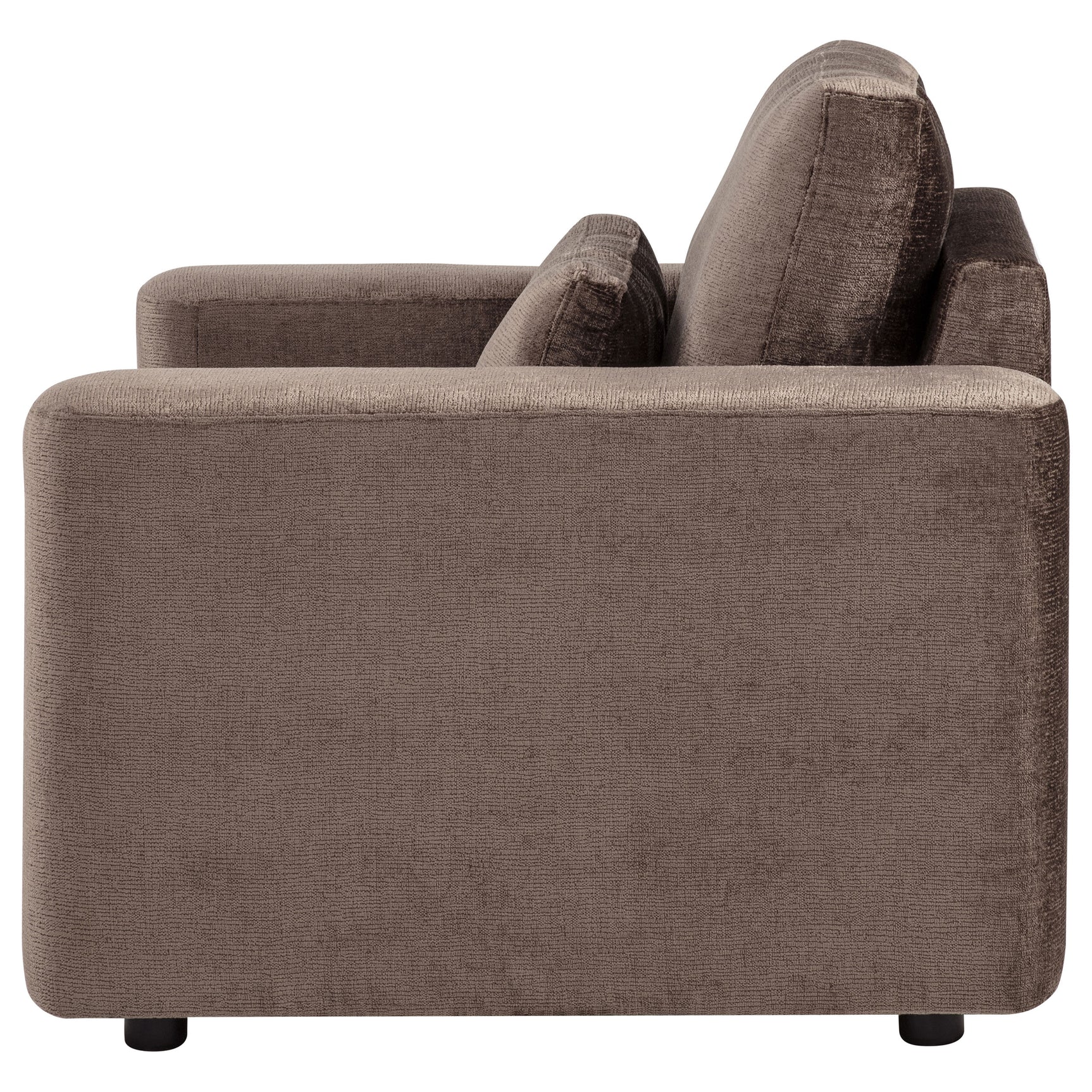 Amador Chocolate Chenille Upholstered Track Arm Accent Chair