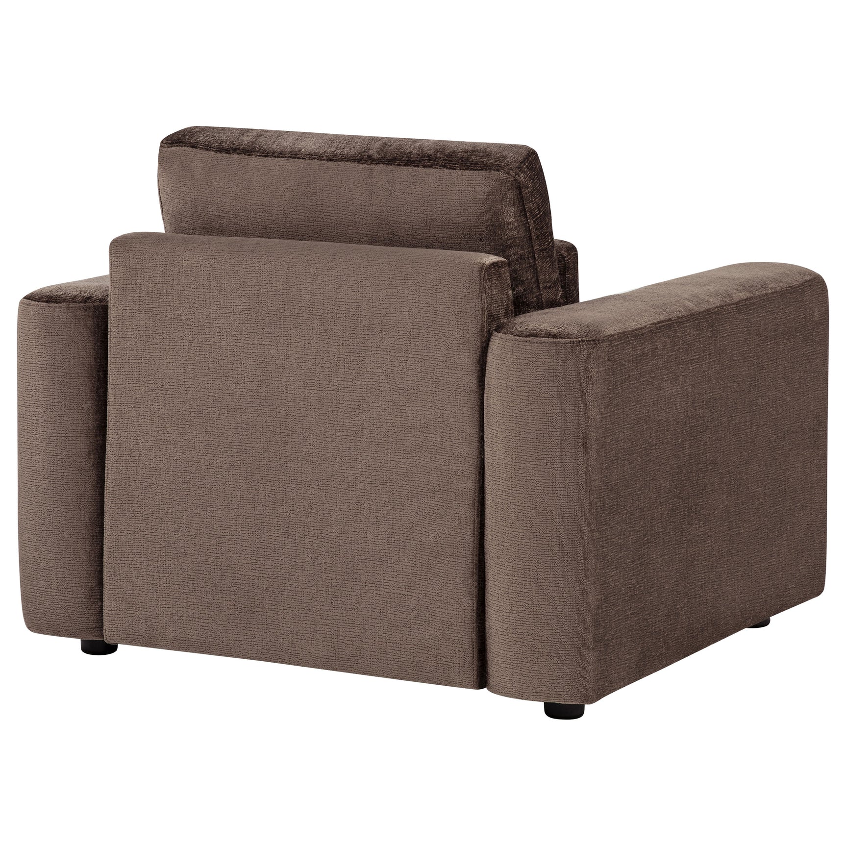 Amador Chocolate Chenille Upholstered Track Arm Accent Chair