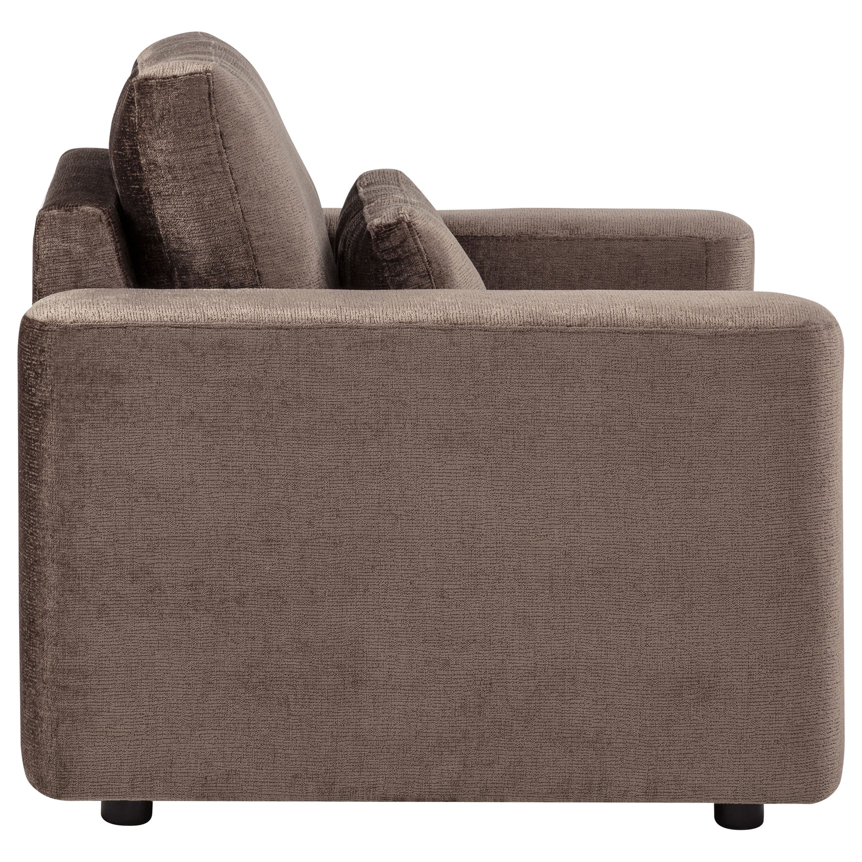 Amador Chocolate Chenille Upholstered Track Arm Accent Chair