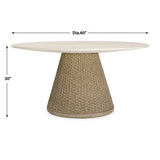 Cardoso Cerused Wheat/Concrete Indoor-Outdoor Dining Table