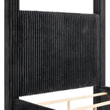 Carla Black Velvet Queen Canopy Bed