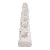 Strawberry White/Tan Wood Log 7-Cup Tealight Holder