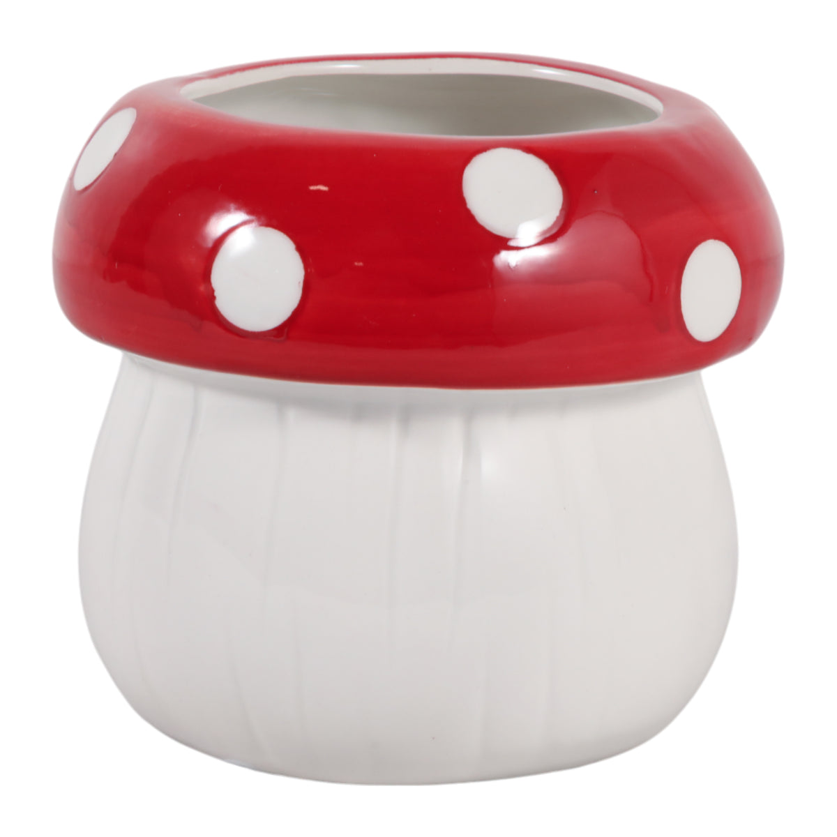 Bonnie View White/Red Mushroom Planter