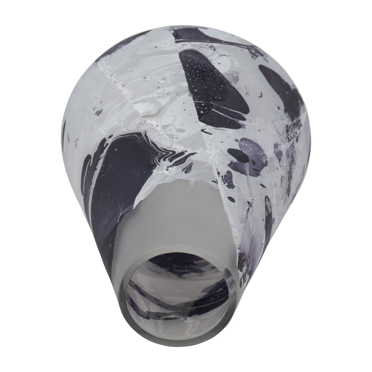 Rinconada White Glass Fog Shadow Vase