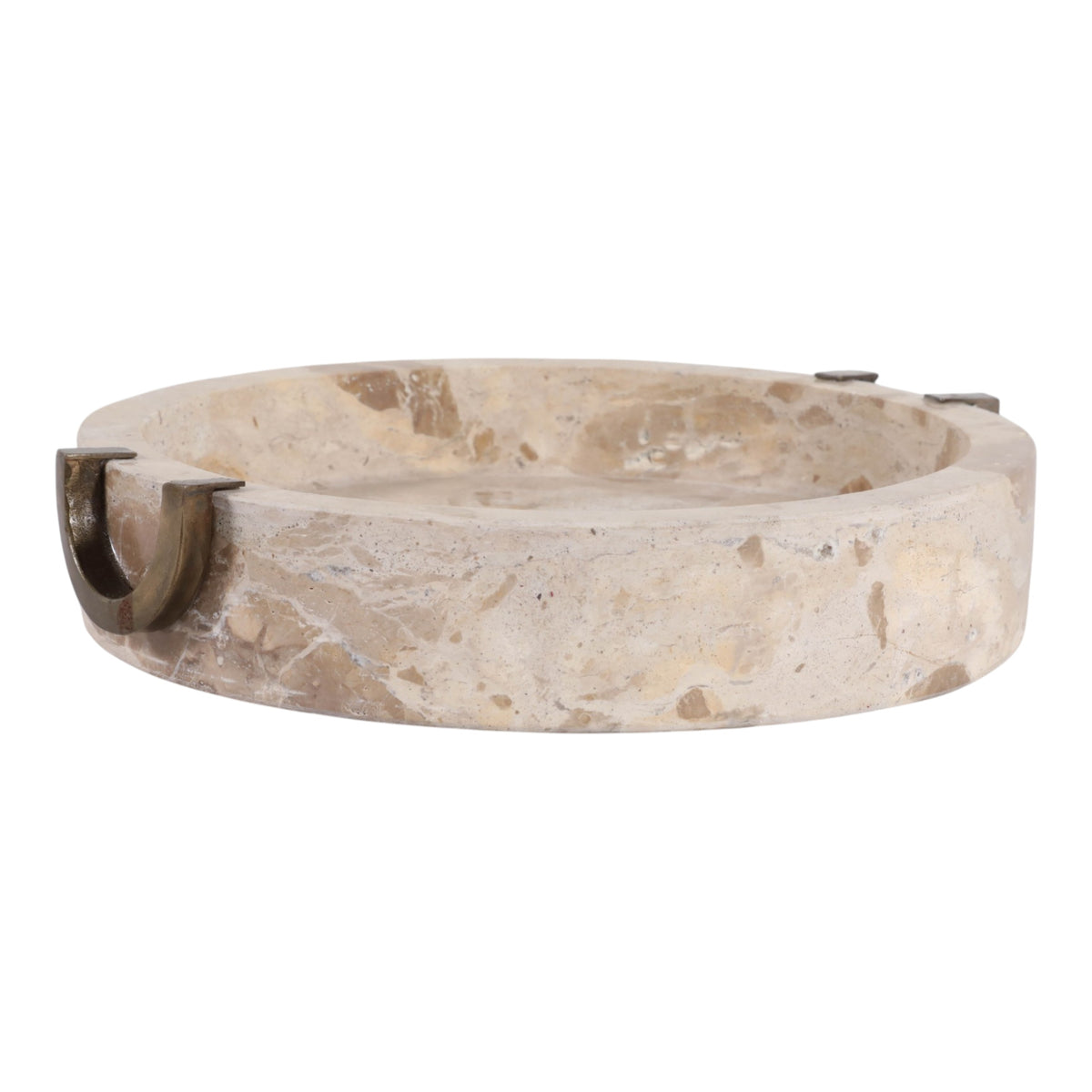 Wingo Leopard/Tan/Brass Marble Bowl with Antique Handle