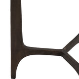 Keene Antique Bronze Thick Glass Top Round Accent Table