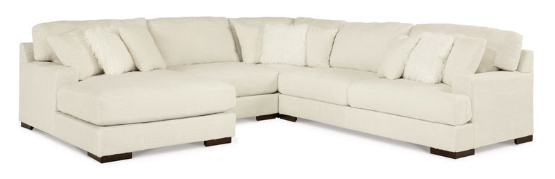Zada Ivory 4pc LAF Chaise Sectional - Ornate Home