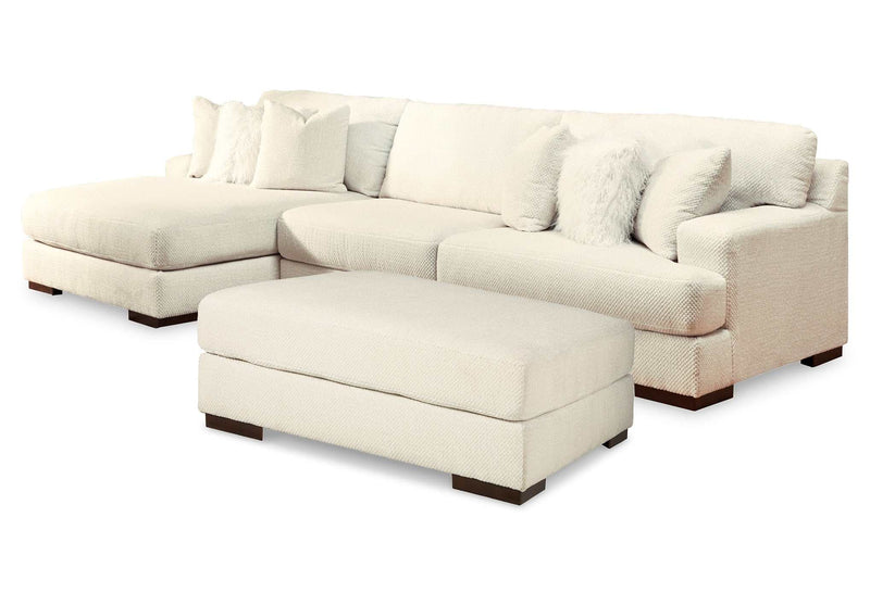 Zada Ivory 2pc LAF Chaise Sectional - Ornate Home