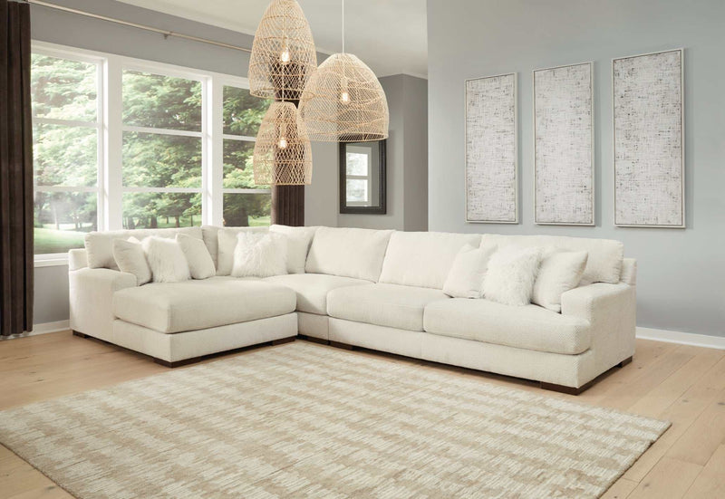 Zada Ivory 4pc LAF Chaise Sectional - Ornate Home