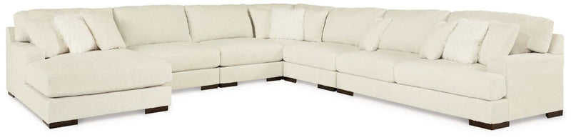 Zada Ivory 6pc LAF Chaise Sectional - Ornate Home