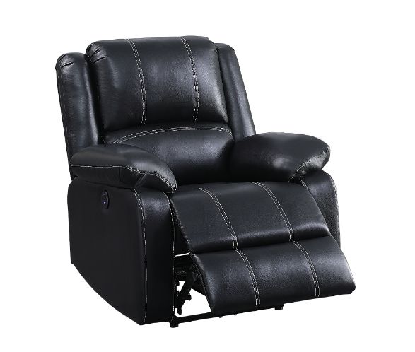 Zuriel Black  Power Motion Recliner W/USB - Ornate Home