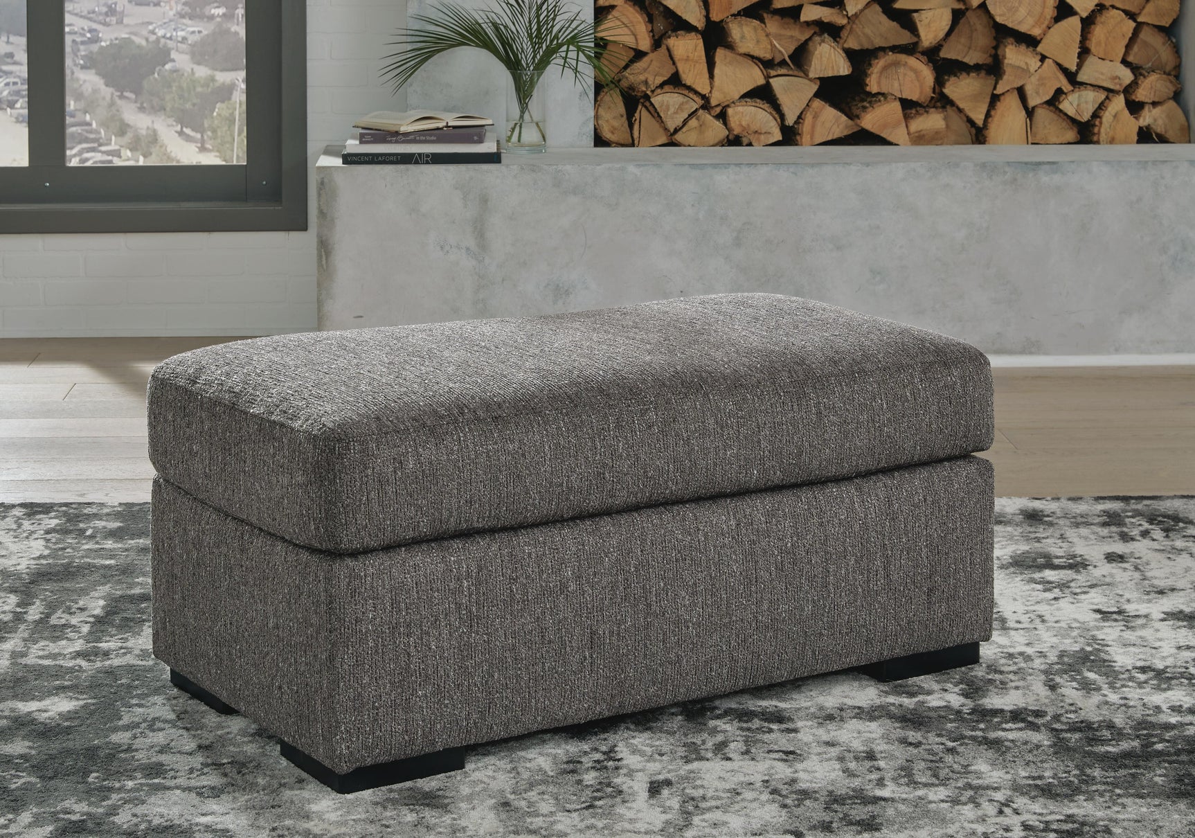 Gardiner Pewter Oversized Chair and Ottoman