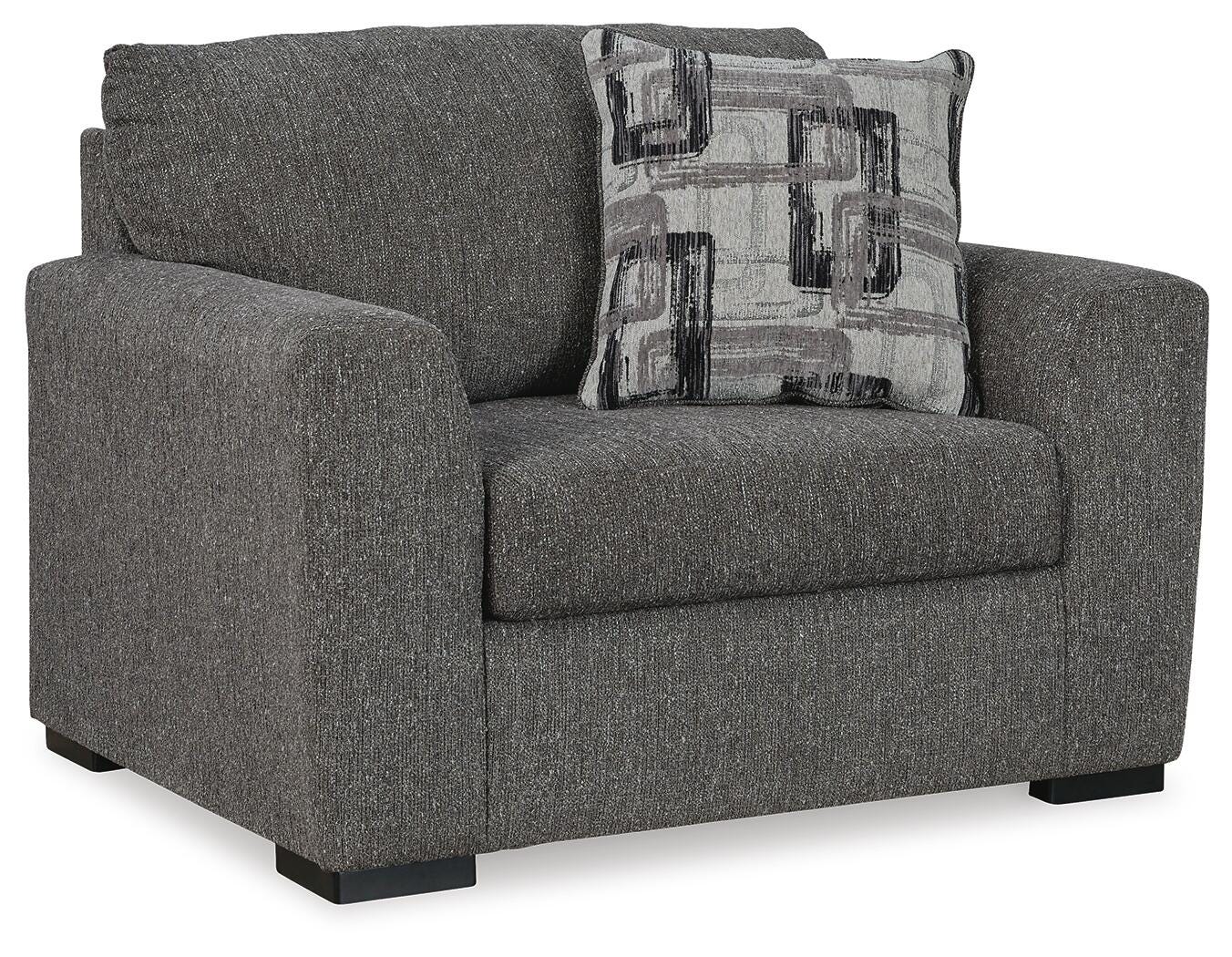 Gardiner Pewter Oversized Chair and Ottoman