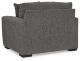 Gardiner Pewter Oversized Chair and Ottoman