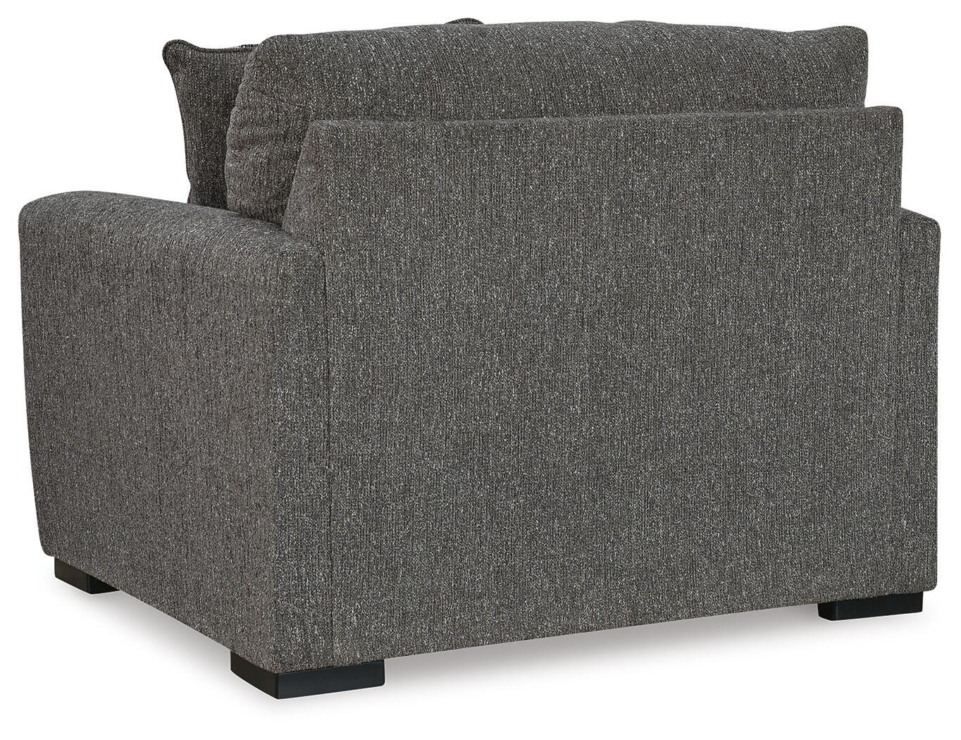 Gardiner Pewter Oversized Chair and Ottoman