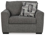 Gardiner Pewter Oversized Chair and Ottoman