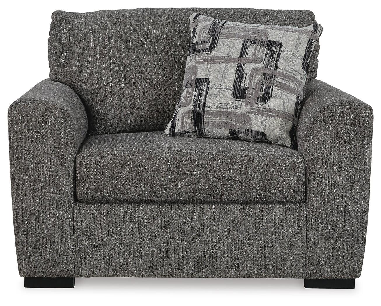 Gardiner Pewter Oversized Chair and Ottoman