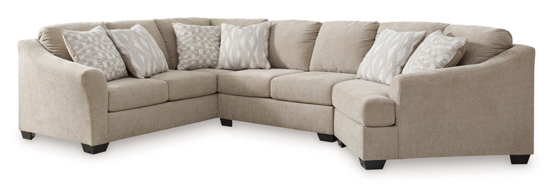 Brogan Bay Cork 3pc Sectional w/ RAF Cuddler - Ornate Home