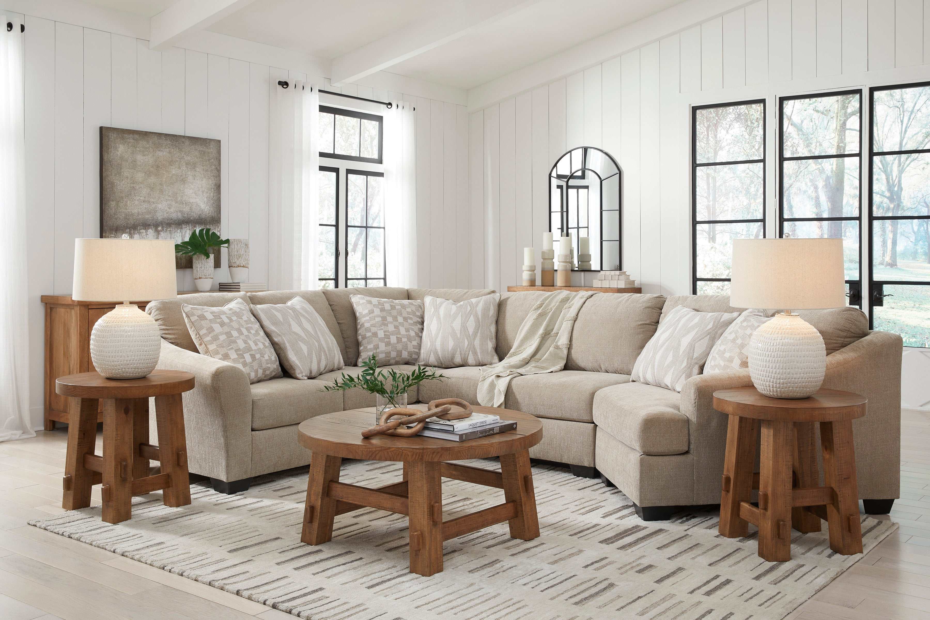 Brogan Bay Cork 3pc Sectional w/ RAF Cuddler - Ornate Home