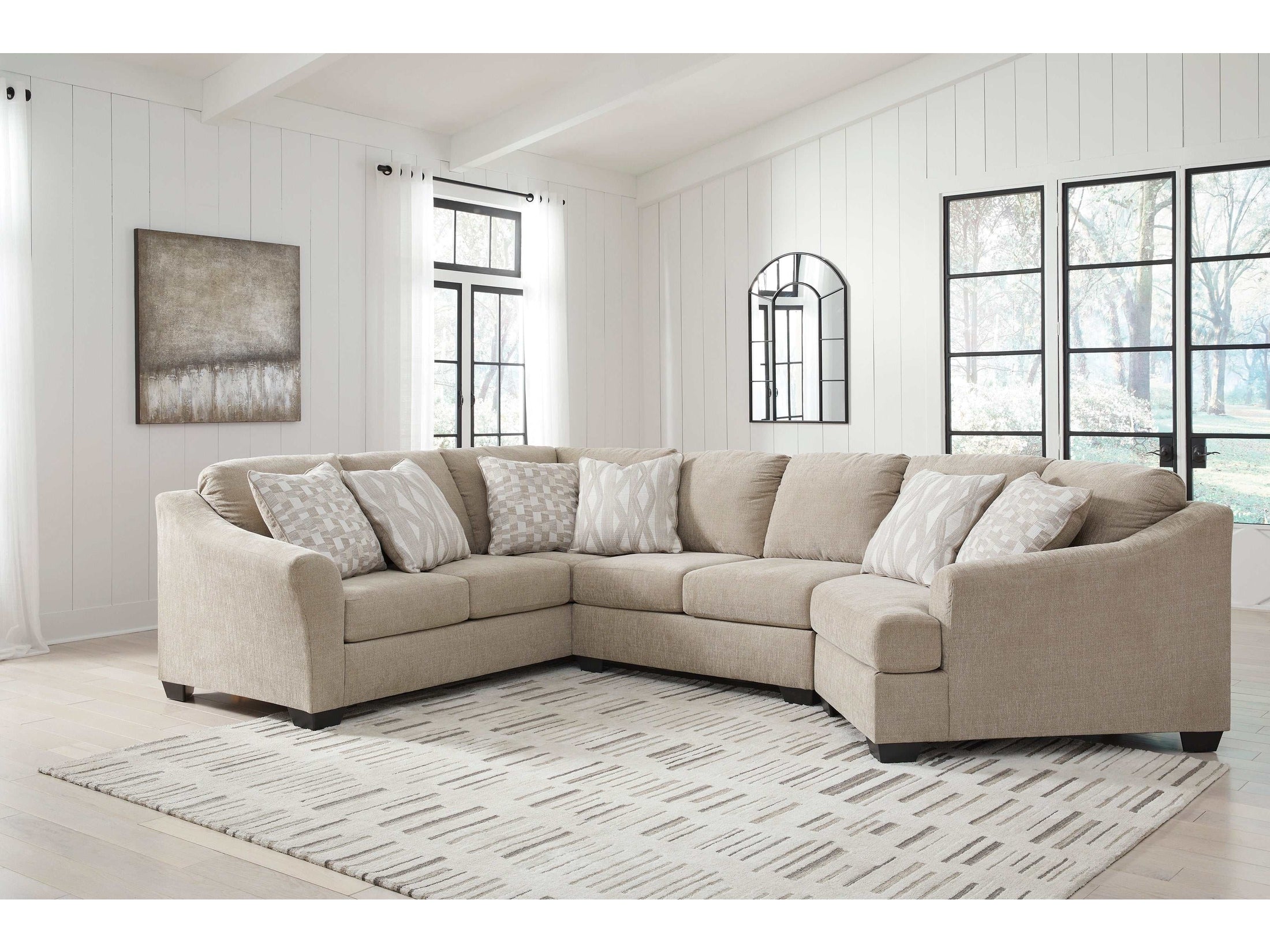 Brogan Bay Cork 3pc Sectional w/ RAF Cuddler - Ornate Home