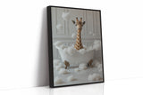 Giraffe in a Bathtub of Bubbles