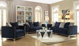 Phaedra Blue Sofa w/ 5 Pillows