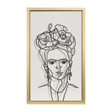 Akers White/Black Hand Painted Frida Illusion Wall Art