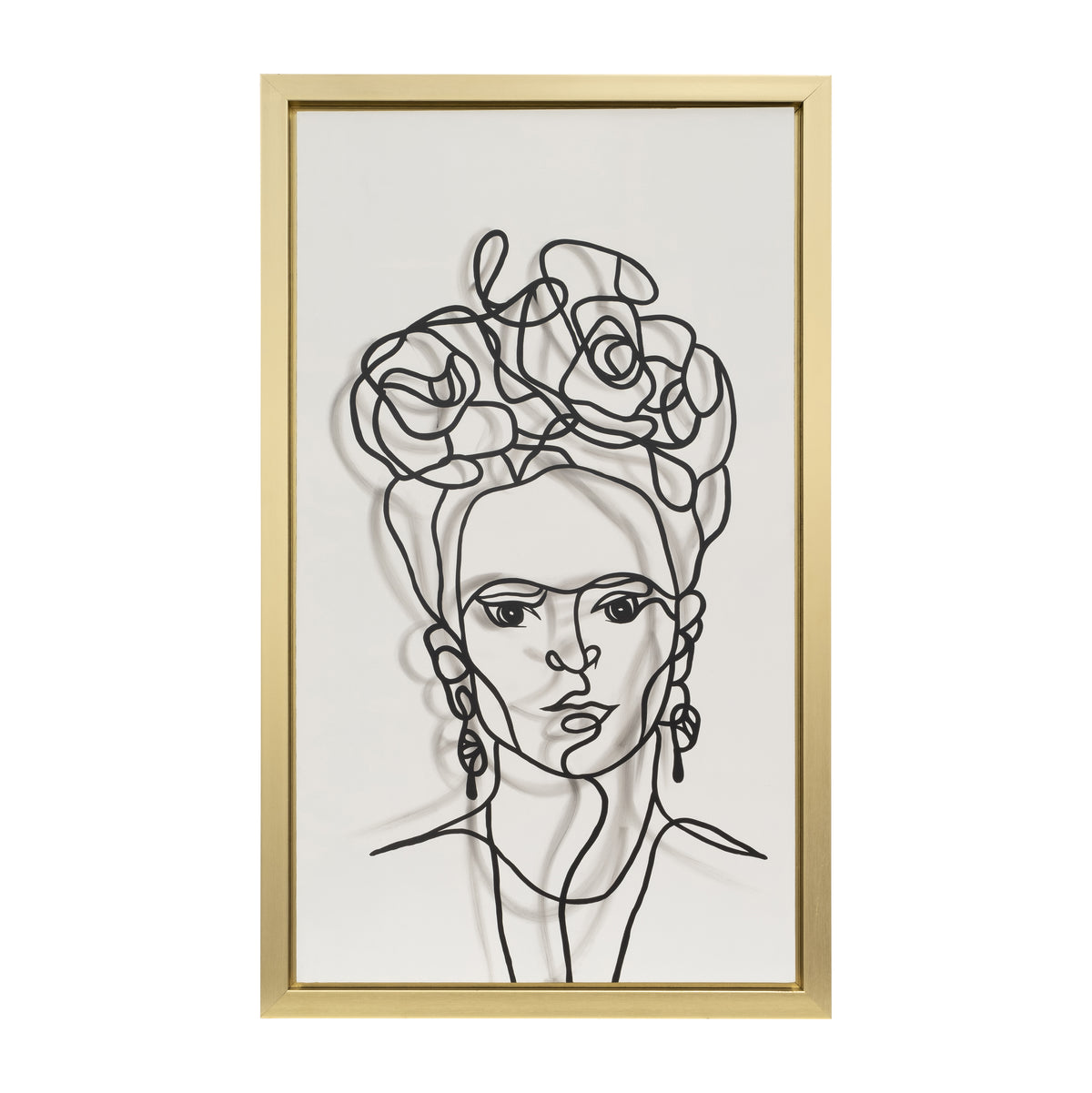Akers White/Black Hand Painted Frida Illusion Wall Art