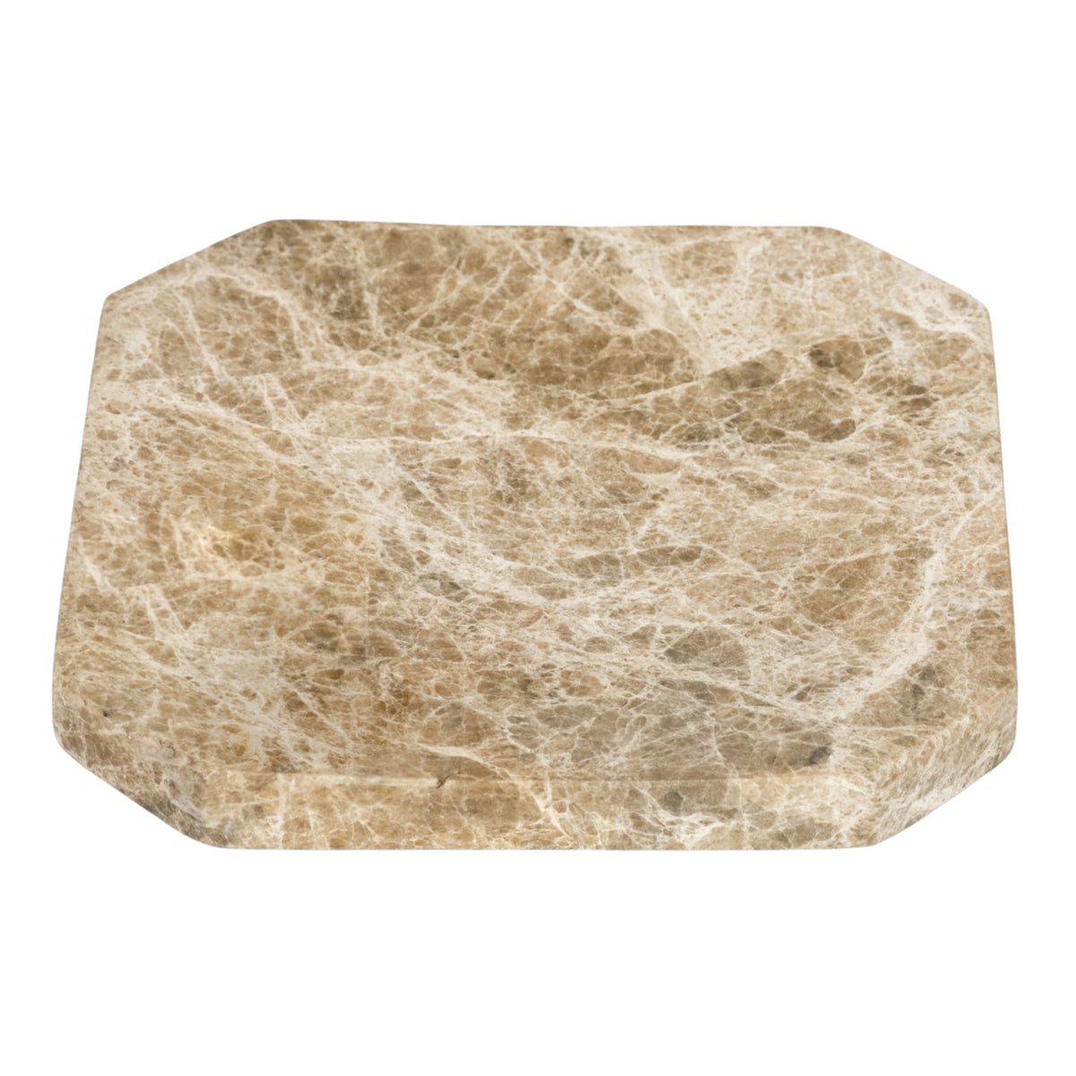 Marigold Brown Empredor Marble Tray with Blvd Edge