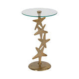 Newburg Gold Metal and Glass Starfish Side Table