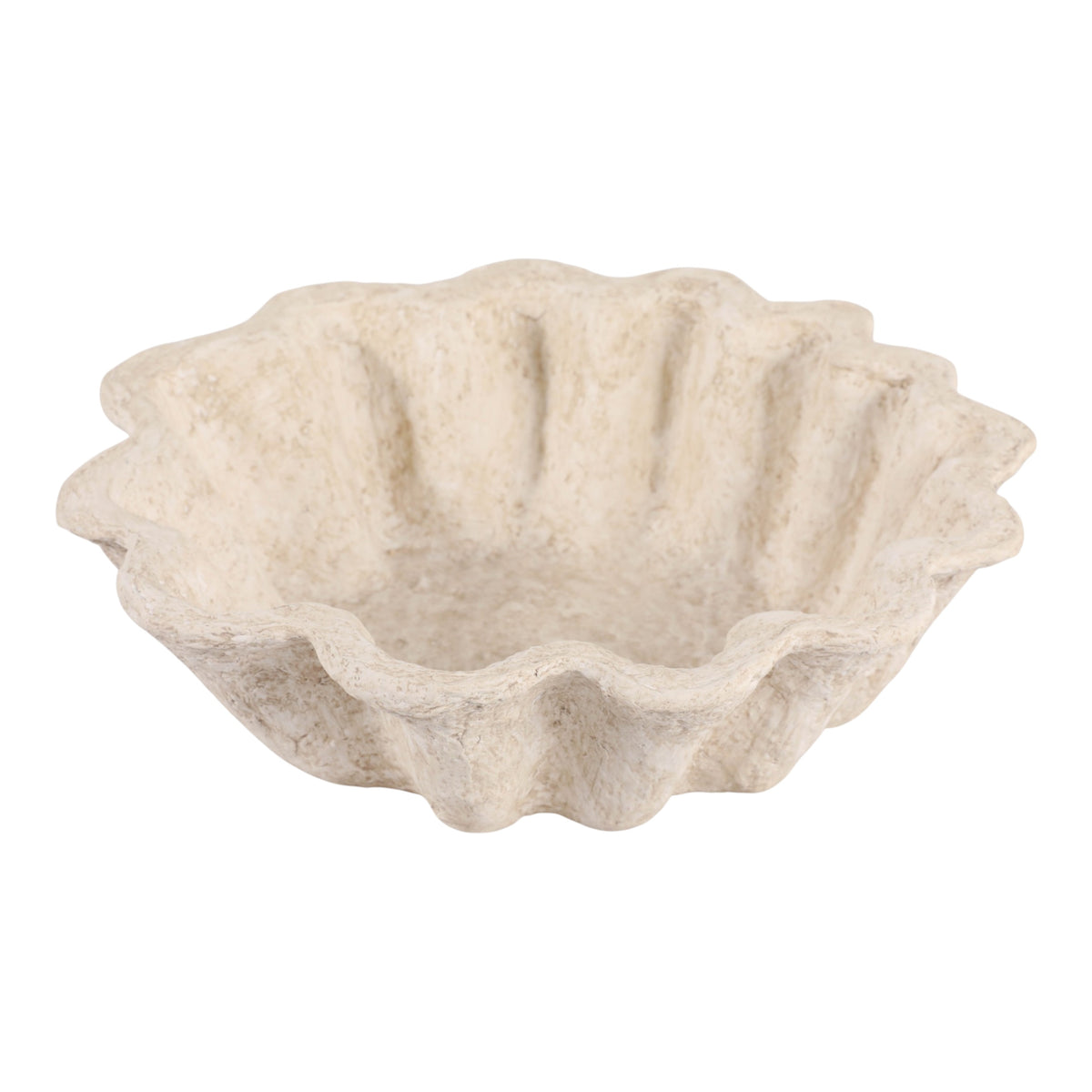 Ragtown Ivory Fluted Paper Mache Bowl