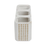 Mococo Beige 3-Cup Dotted Pen Holder