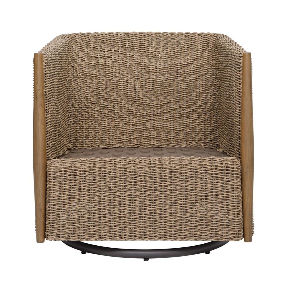 Cala Brown Outdoor Swivel Rocking Chair