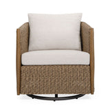 Cala Brown Outdoor Swivel Rocking Chair